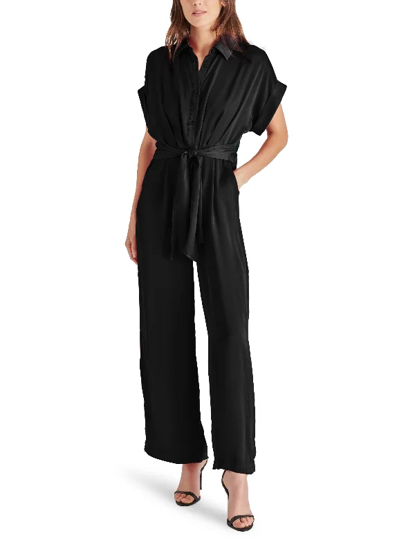 TORI JUMPSUIT BLACK Tie waist jumpsuit, Slim fit, Trendy, Comfortable