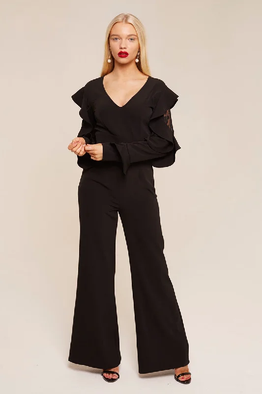 Ruffle Sleeve Jumpsuit Leather jumpsuit, Trendy, Chic, Street style