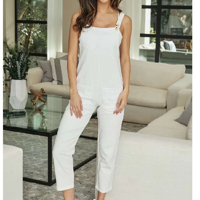 Venti white jumpsuit Crochet jumpsuit, Boho chic, Unique, Relaxed