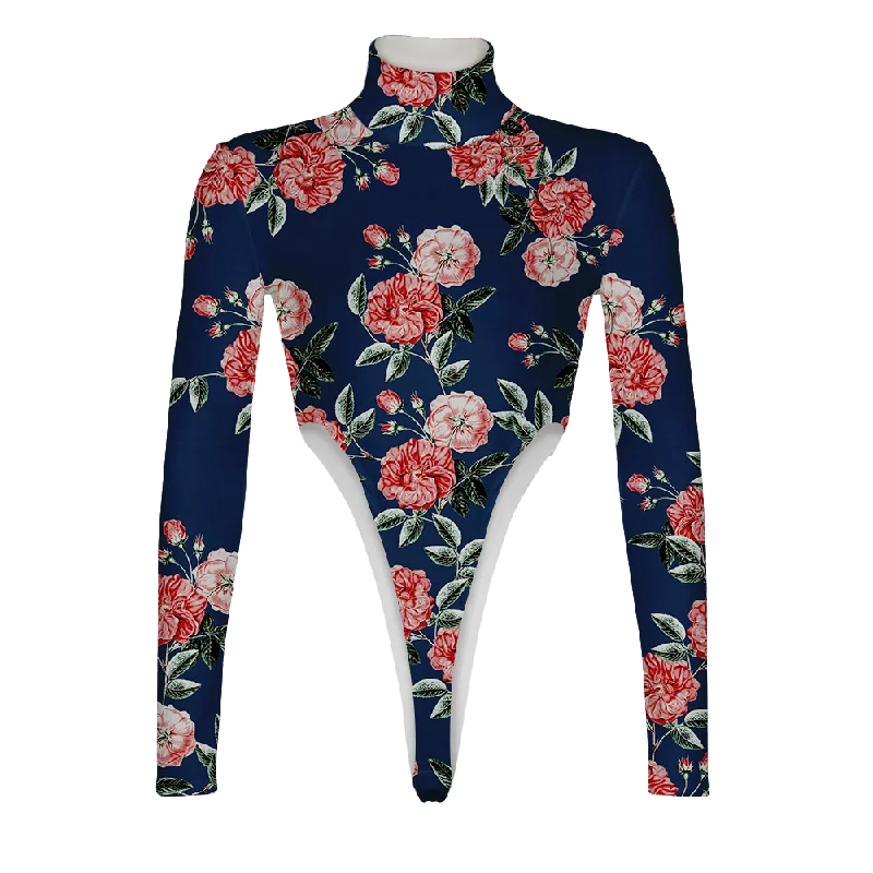 Vintage Rose Turtleneck Long Sleeve Jumpsuit Floral jumpsuit, Feminine, Summer vibes, Trendy