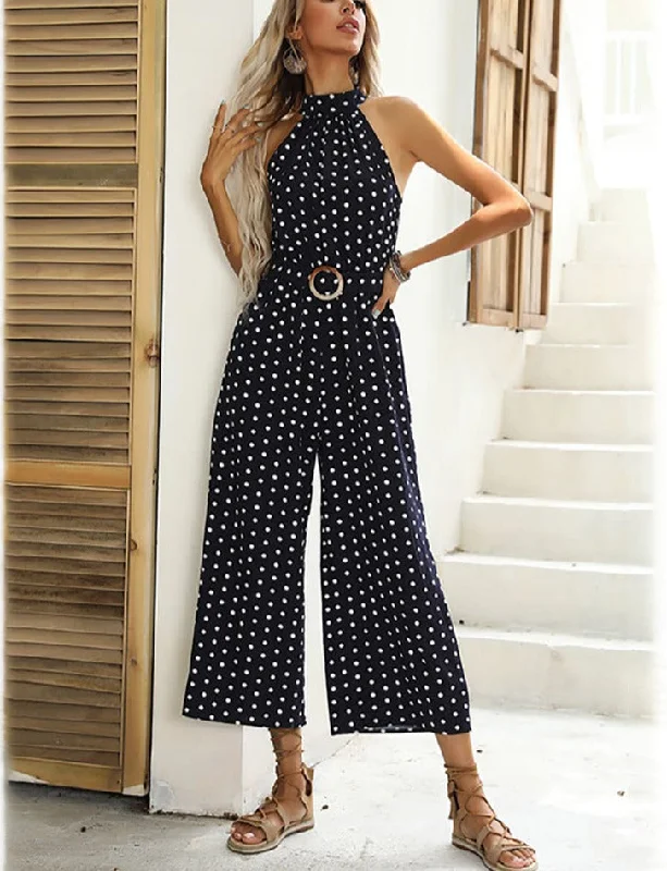 Women's Polka Dot Jumpsuit Back zipper jumpsuit, Sleek, Chic, Comfortable