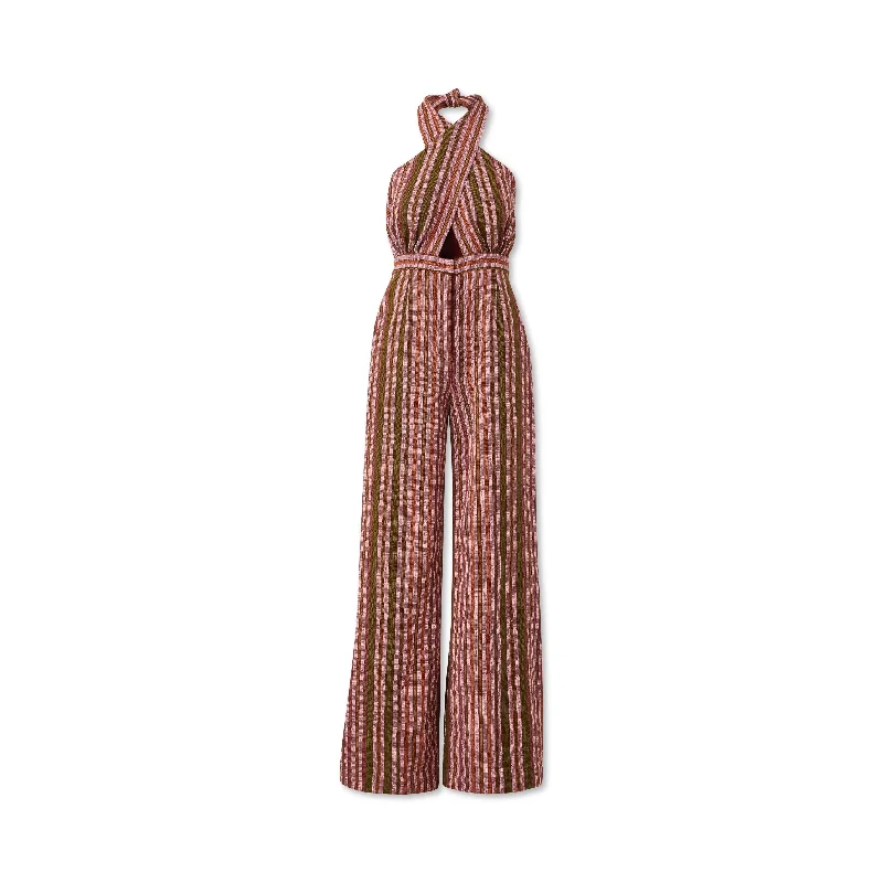 Woven Halter Wide-Leg Jumpsuit Cozy jumpsuit, Casual, Comfortable, Street style